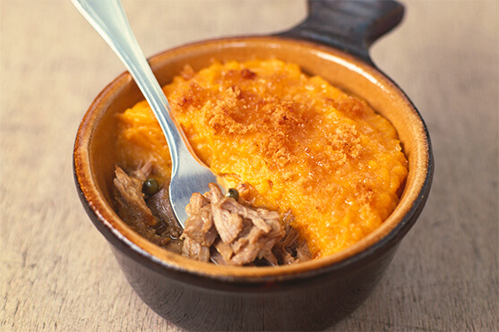 Recette Créaline : parmentier de canard au potiron