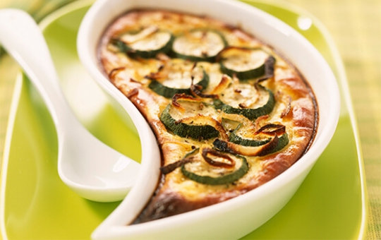 flan de courgette et dinde - recette Créaline