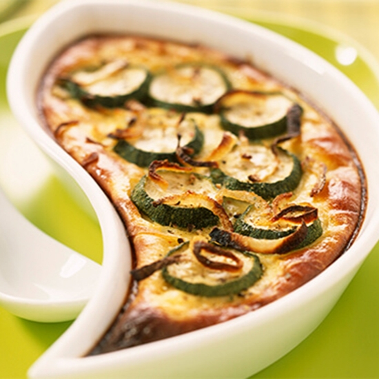 Recette de saison Créaline : cassolette de purée de courgettes à la dinde
