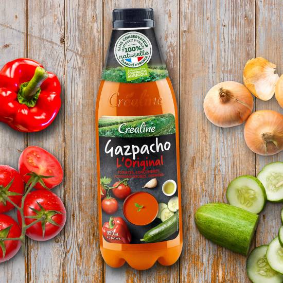 Gazpacho Crealine orignal tomates concombres poivrons oignons